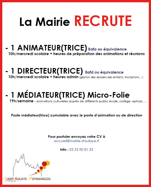 offre emploi animateur directeur mdiateur micro folie