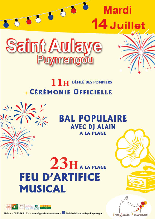 affiche Feu artifice 14 juillet 26